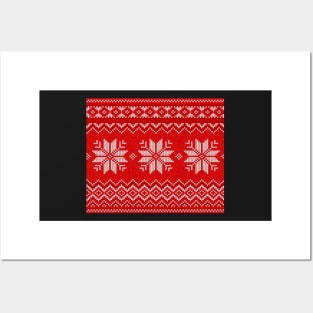 Christmas Knitted  pattern Posters and Art